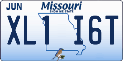 MO license plate XL1I6T