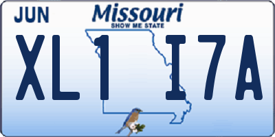 MO license plate XL1I7A