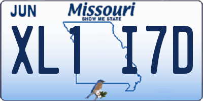 MO license plate XL1I7D