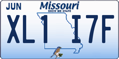 MO license plate XL1I7F