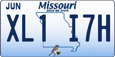 MO license plate XL1I7H