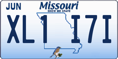MO license plate XL1I7I