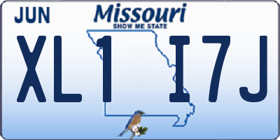 MO license plate XL1I7J
