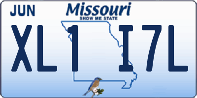 MO license plate XL1I7L