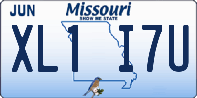 MO license plate XL1I7U