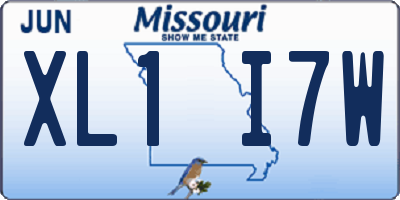 MO license plate XL1I7W