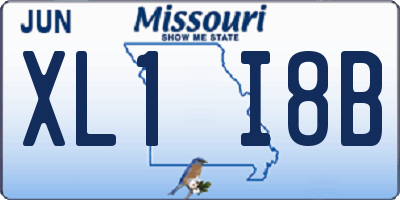 MO license plate XL1I8B