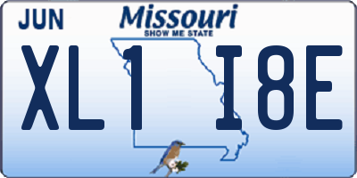 MO license plate XL1I8E