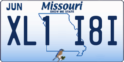 MO license plate XL1I8I