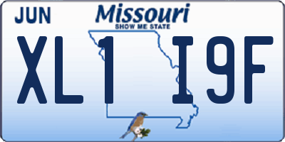 MO license plate XL1I9F