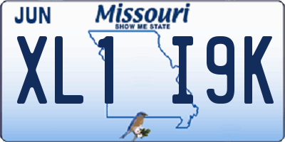 MO license plate XL1I9K