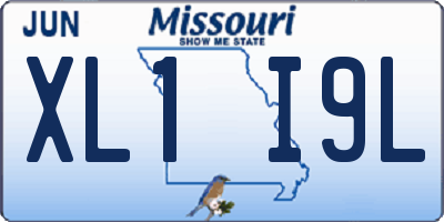 MO license plate XL1I9L