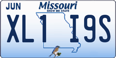 MO license plate XL1I9S