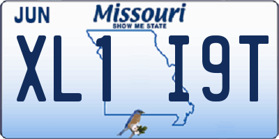 MO license plate XL1I9T