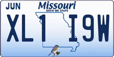 MO license plate XL1I9W