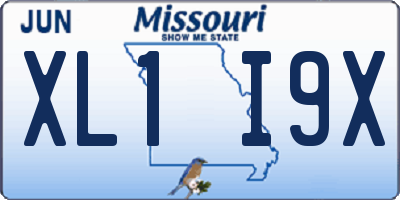 MO license plate XL1I9X