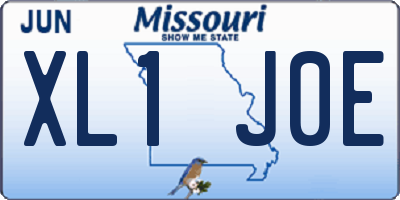 MO license plate XL1J0E