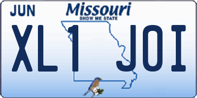 MO license plate XL1J0I
