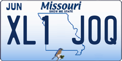 MO license plate XL1J0Q