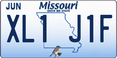 MO license plate XL1J1F