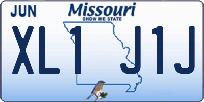 MO license plate XL1J1J