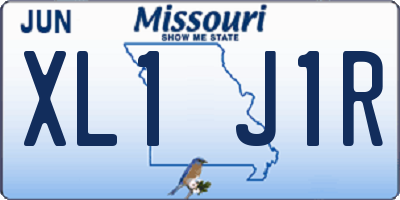 MO license plate XL1J1R