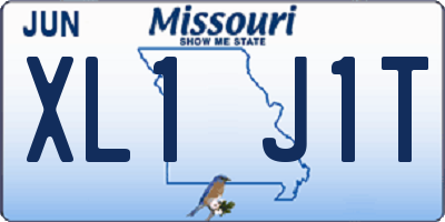 MO license plate XL1J1T