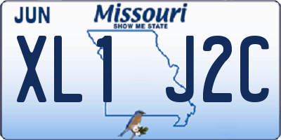 MO license plate XL1J2C