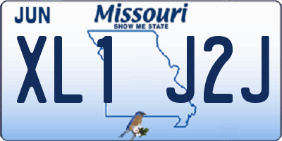MO license plate XL1J2J
