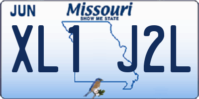 MO license plate XL1J2L