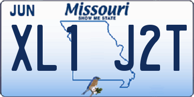 MO license plate XL1J2T