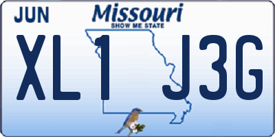 MO license plate XL1J3G