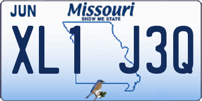 MO license plate XL1J3Q