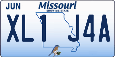 MO license plate XL1J4A