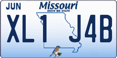 MO license plate XL1J4B