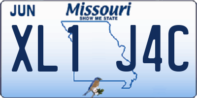 MO license plate XL1J4C