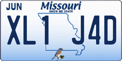 MO license plate XL1J4D