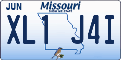 MO license plate XL1J4I