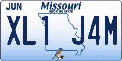 MO license plate XL1J4M