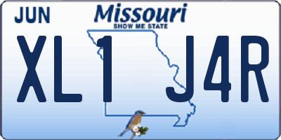 MO license plate XL1J4R
