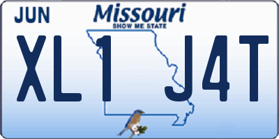 MO license plate XL1J4T