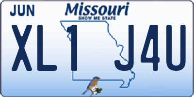 MO license plate XL1J4U