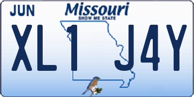 MO license plate XL1J4Y