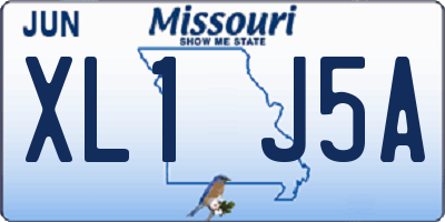 MO license plate XL1J5A