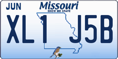 MO license plate XL1J5B
