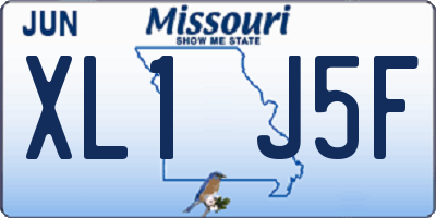 MO license plate XL1J5F