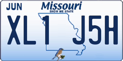 MO license plate XL1J5H