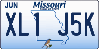 MO license plate XL1J5K