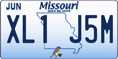 MO license plate XL1J5M