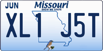 MO license plate XL1J5T